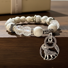 Load image into Gallery viewer, Wolf Totem Bracelet - White Howlite