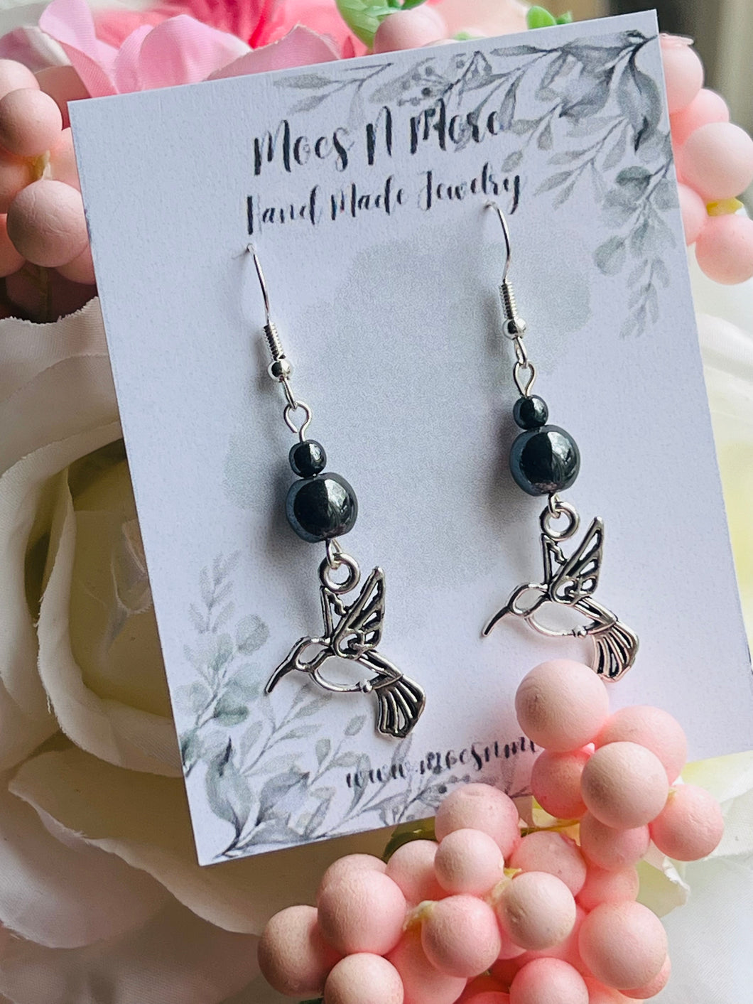 Mocs N More Earrings - Hummingbird & Hematite