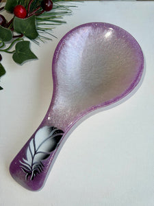 Spoon Rest - Violet Pearl Feather