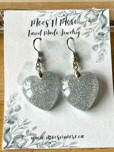 Mocs N More Earrings - Silver Heart Dangles