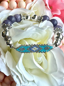 Mocs N More Totem Bracelets - Beaded Purple Aqua Marine