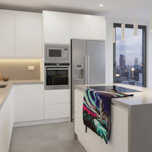 Load image into Gallery viewer, Apron with a wolf design on a carpeted floor