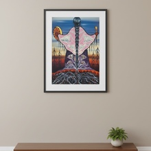 Load image into Gallery viewer, Framed artwork of a woman with a long braid in a kitchen setting