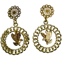 Load image into Gallery viewer, Soaring Eagle Filigree Hoop Earrings