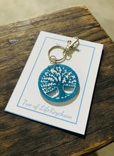 Load image into Gallery viewer, Tree of Life Turquoise Keychain - Handcrafted Epoxy Resin Charm