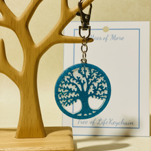Load image into Gallery viewer, Tree of Life Turquoise Keychain - Handcrafted Epoxy Resin Charm