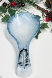 NEW Blue Ice Feather Spoon Rest