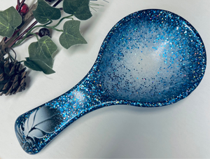 Blue Pearl Feather Spoon Rests