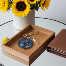 Load image into Gallery viewer, Tree of Life Royal Blue Keychain - Handcrafted Epoxy Resin Charm