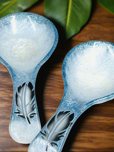 NEW Blue Ice Feather Spoon Rest