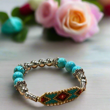 Load image into Gallery viewer, Mocs N More Totem Bracelets - Beaded Turquoise