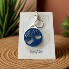 Load image into Gallery viewer, Tree of Life Royal Blue Keychain - Handcrafted Epoxy Resin