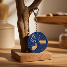 Load image into Gallery viewer, Tree of Life Royal Blue Keychain - Handcrafted Epoxy Resin