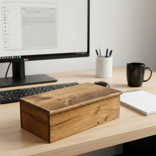 Load image into Gallery viewer, Mocs N More Art Boxes - Men's Trinket Box Dark Stain