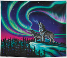 Load image into Gallery viewer, New Fleece Blanket - Sky Dance Wolf Song