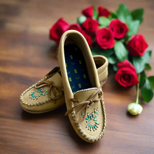 Load image into Gallery viewer, NEW Women Leather Moccasins - Outdoor/Indoor Unlined Oak