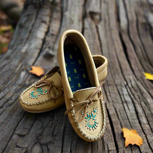 NEW Women Leather Moccasins - Outdoor/Indoor Unlined Oak