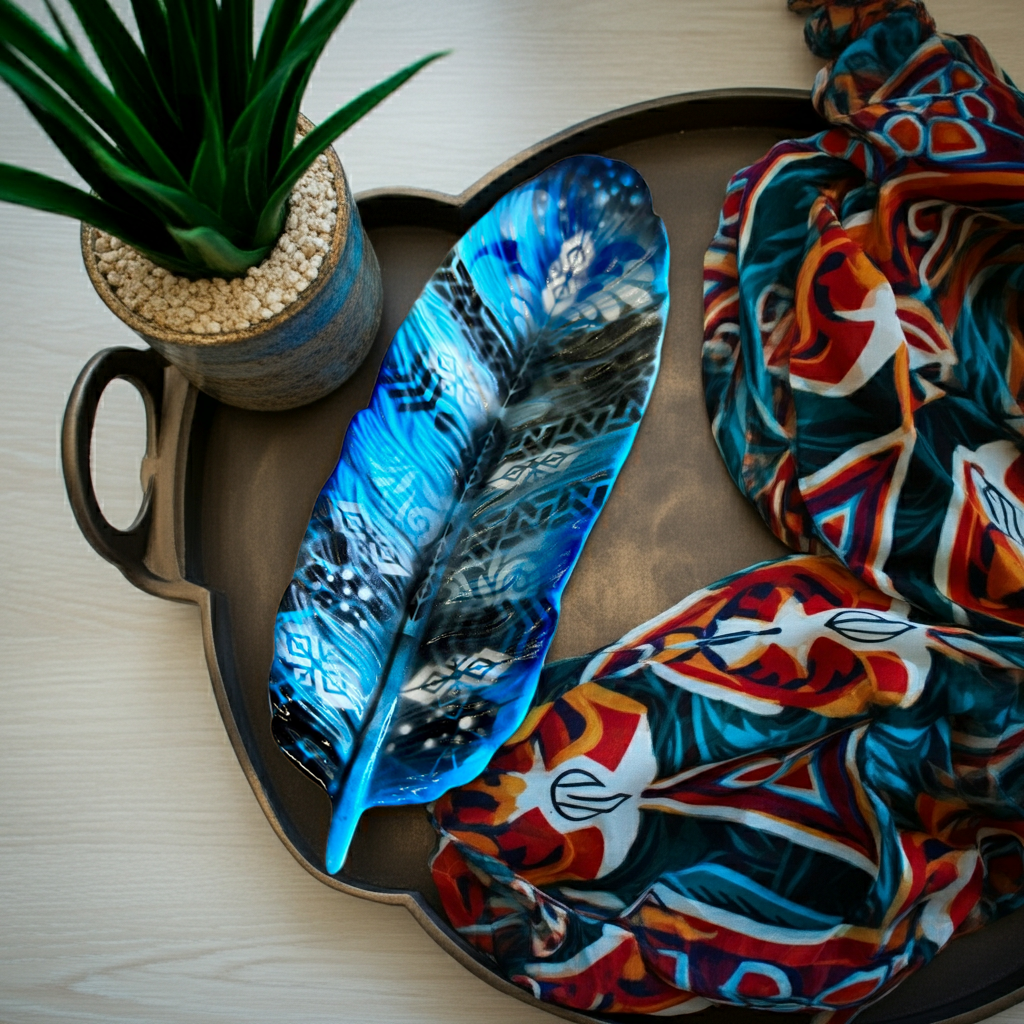 Feather Tray - Blue Sky