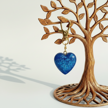 Load image into Gallery viewer, Love Sparkles Keychain - Handcrafted Blue Heart Charm