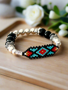 Mocs N More Hand Beaded Bracelets - Black Onyx