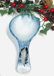 NEW Blue Ice Feather Spoon Rest