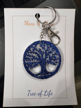 Load image into Gallery viewer, Tree of Life Royal Blue Keychain - Handcrafted Epoxy Resin