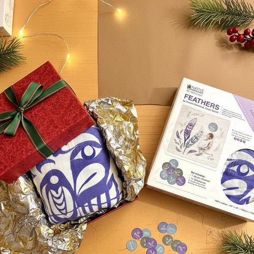 Baby Blanket & Milestone Set - Feathers