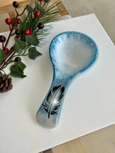 NEW Blue Ice Feather Spoon Rest