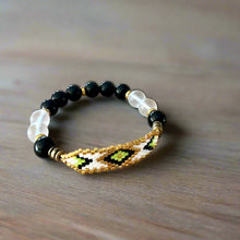 Load image into Gallery viewer, Mocs N More - Men&#39;s Hand Beaded Black Onyx &amp; Clear Quartz