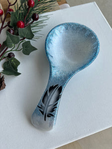 NEW Blue Ice Feather Spoon Rest