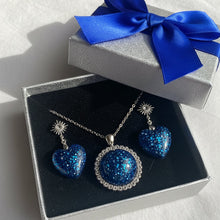 Load image into Gallery viewer, Sapphire Blue Jewelry Set - Handcrafted Necklace &amp; Earrings
