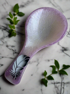 Spoon Rest - Violet Pearl Feather