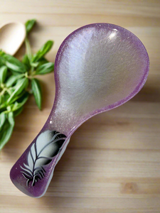 Spoon Rest - Violet Pearl Feather