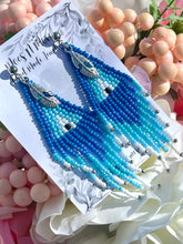 Load image into Gallery viewer, Mocs N More Earrings - Blue Sky Feather Dangle