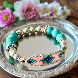 Mocs N More Beaded Bracelets - Beaded Turquoise