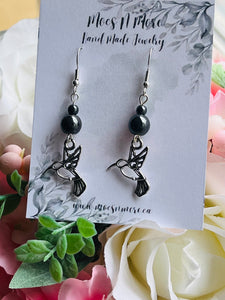 Mocs N More Earrings - Hummingbird & Hematite