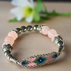 Mocs N More Totem Bracelets - Beaded Rose Quartz