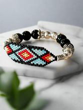 Load image into Gallery viewer, Mocs N More Hand Beaded Bracelets - Black Onyx