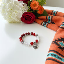 Load image into Gallery viewer, Mocs N More Totem Bracelets - Orange Agate Heart Charm
