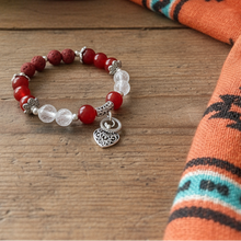Load image into Gallery viewer, Mocs N More Totem Bracelets - Orange Agate Heart Charm
