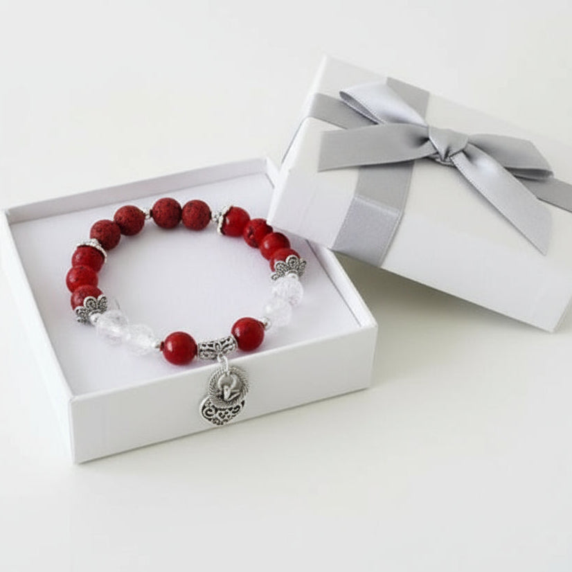 Mocs N More Totem Bracelets - Orange Agate Heart Charm