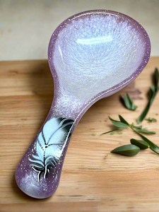 Spoon Rest - Violet Pearl Feather