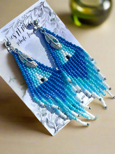 Load image into Gallery viewer, Mocs N More Earrings - Blue Sky Feather Dangle