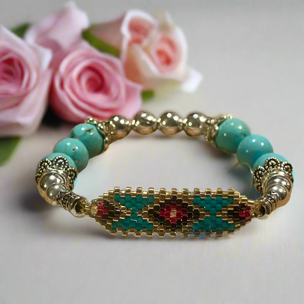 Mocs N More Totem Bracelets - Beaded Turquoise