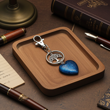 Load image into Gallery viewer, Royal Blue Heart Tree of Life Keychain - Hand-Poured Epoxy Resin