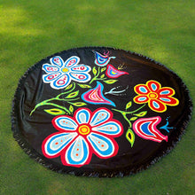 Load image into Gallery viewer, Round Beach Towel Blanket - Happy Flower