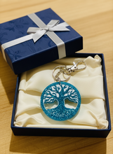 Load image into Gallery viewer, Tree of Life Turquoise Keychain - Handcrafted Epoxy Resin Charm