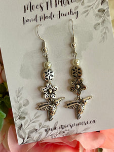 NEW Mocs N More Earrings - Hummingbird Flower