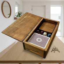 Load image into Gallery viewer, Wooden box on a white surface with packaging materials in the background