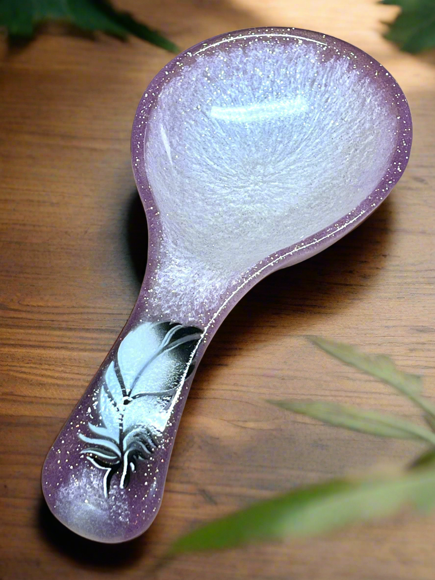 Spoon Rest - Violet Pearl Feather